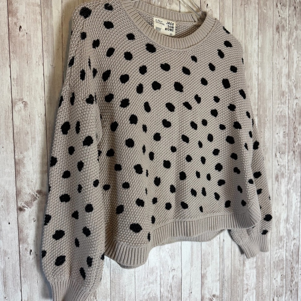 Jackson Rowe Chukar Polka Dot Cotton Sweater Small - Picture 3 of 9